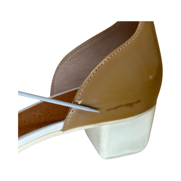 Camper Heel Tan Velcro Ankle Strap suede and patent low heel sandals size 39 8.5 - Picture 6 of 12